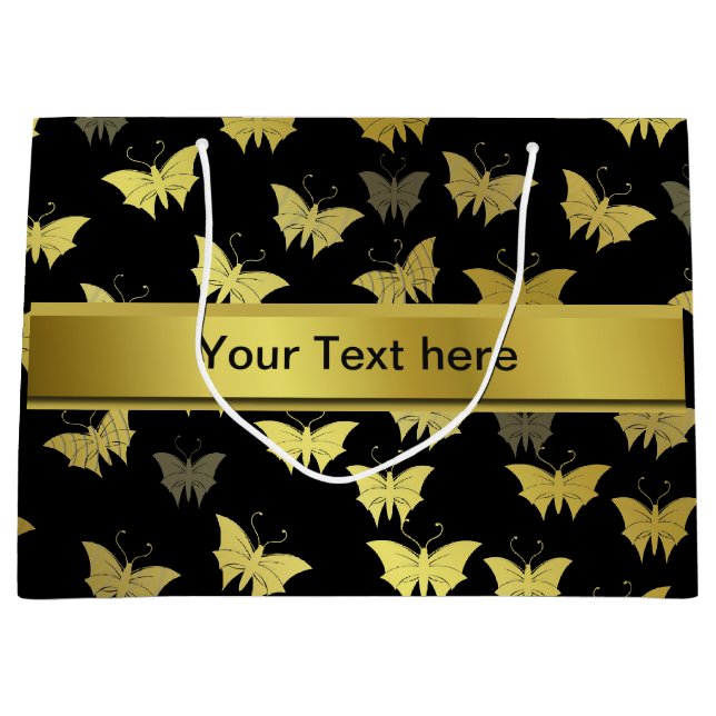 personalised, template, butterfly, butterflies, large gift bag (Front)