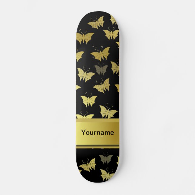 personalised, template, butterfly, butterflies, skateboard (Front)