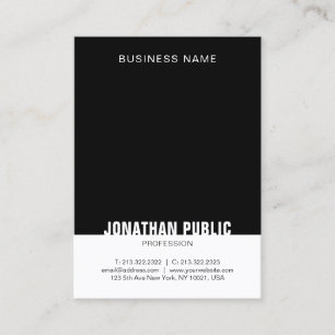 Personalised Template Modern Black And White Business Card