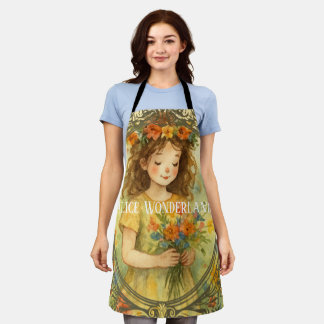 Personalised template retro painting artwork Alice Apron
