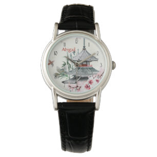 Personalised Temple, Bamboo, Cherry Blossoms Japan Watch