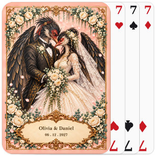 Personalised Tengu Bride and Groom Wedding Favour Playing Cards
