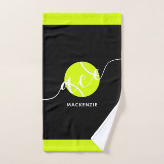 Personalised Tennis Ace Sport Teal Hand Towel