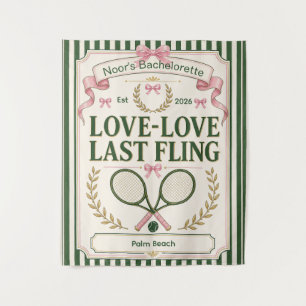 Personalised tennis bachelorette party green beige tapestry