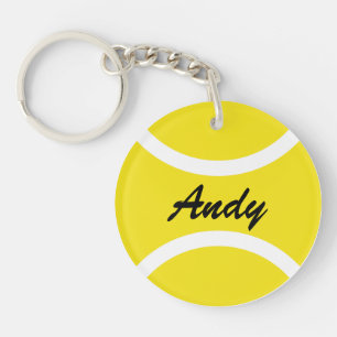 Personalised tennis ball keychain with name
