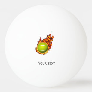 Personalised Tennis Ball on Fire Tennis Theme Gift
