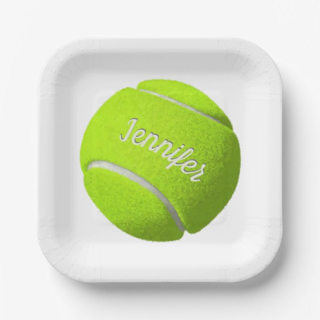 Personalised Tennis Ball   Paper Plate (Front)