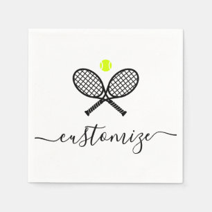 Personalised Tennis Ball Racket Party Banquet  Napkin