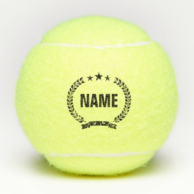 Personalised tennis ball with vintage crest logo (Front)