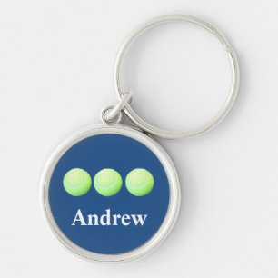 Personalised Tennis Balls in a Row Key Ring