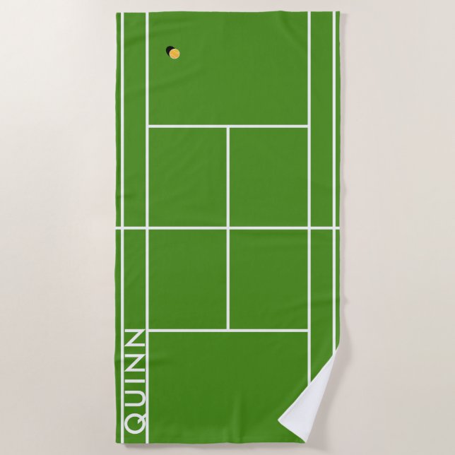Personalised Tennis  Beach Towel (Front)