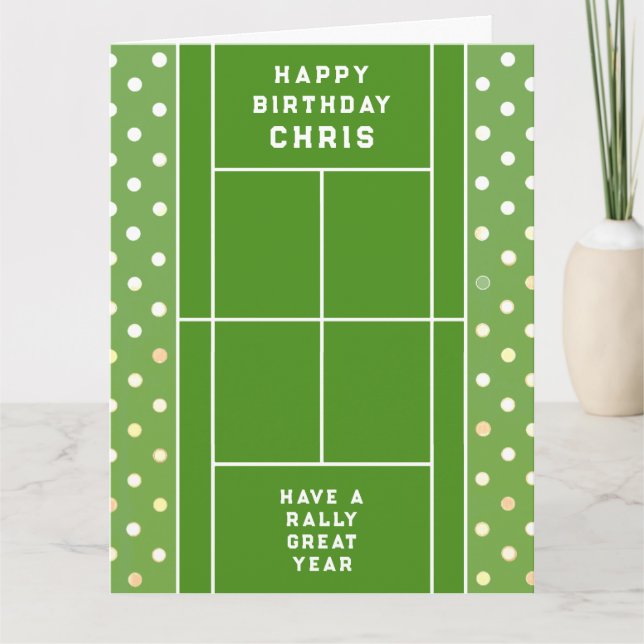 Personalised Tennis Birthday Card (Front)