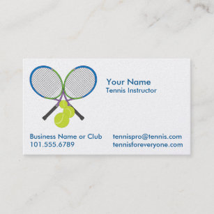 Personalised Tennis Crossed Rackets Business Card