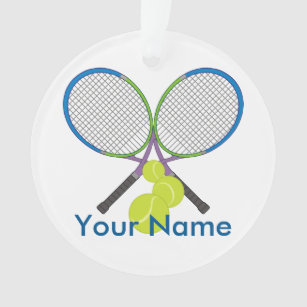 Personalised Tennis Crossed Rackets Ornament