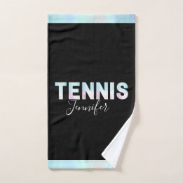 Personalised Tennis Custom Name Holograph Letters  Hand Towel