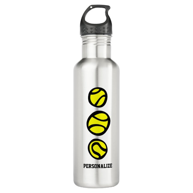 Personalised tennis drink water bottle 24 oz (Front)