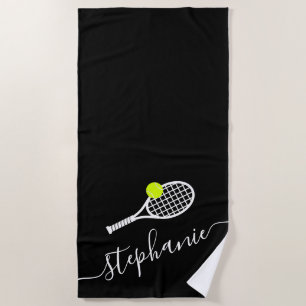 Personalised Tennis Elegant Monogrammed Beach Towel