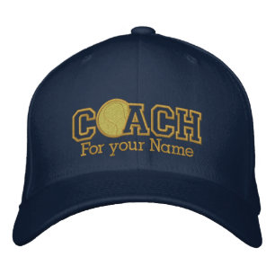 Personalised Tennis Golden Coach with your name Embroidered Hat
