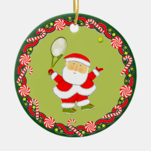 Personalised Tennis Holiday Gift Ceramic Ornament