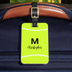 Personalised Tennis Monogram Initial Name Luggage Tag