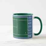 Personalised Tennis Mug<br><div class="desc">Creative tennis themed mug featuring yellow tennis ball on tennis court. Edit text to add name of your favourite tennis player,  coach or sports lover.</div>