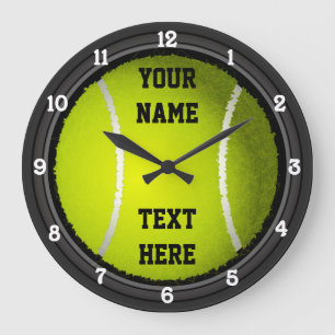 Personalised Tennis Name and Text Large Clock