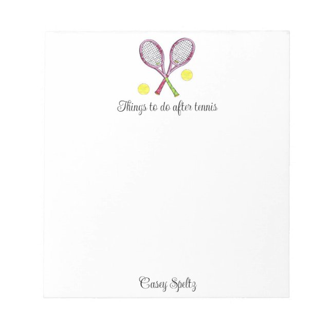Personalised  Tennis Notepad (Front)