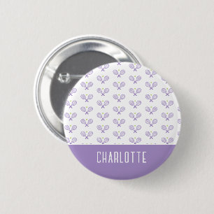 Personalised Tennis Pattern Custom Name Tennis 6 Cm Round Badge