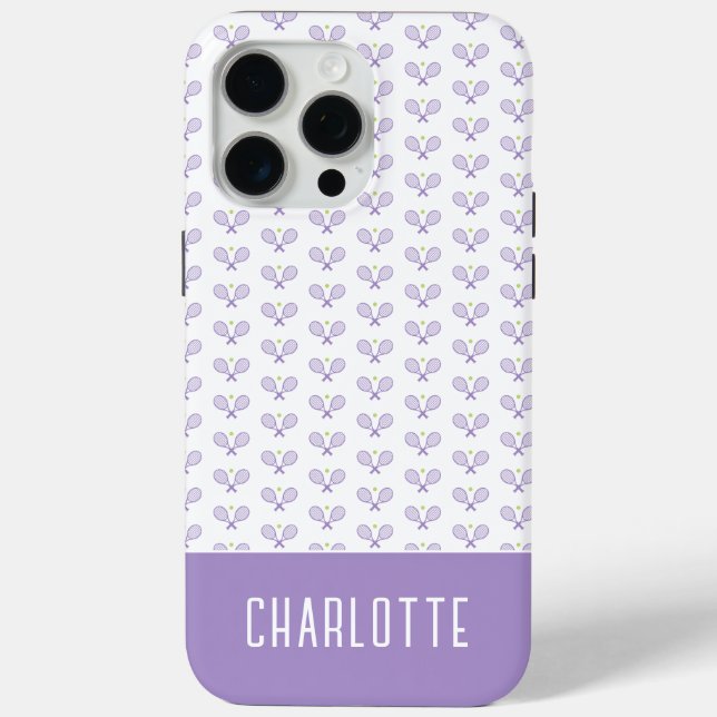 Personalised Tennis Pattern Custom Name Tennis Case-Mate iPhone Case (Back)