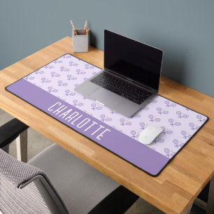 Personalised Tennis Pattern Custom Name Tennis Desk Mat