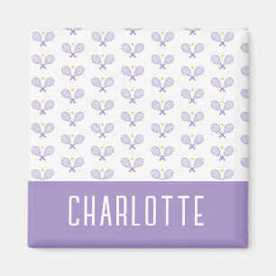 Personalised Tennis Pattern Custom Name Tennis Magnet