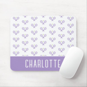 Personalised Tennis Pattern Custom Name Tennis Mouse Pad