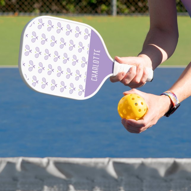 Personalised Tennis Pattern Custom Name Tennis Pickleball Paddle (Insitu)