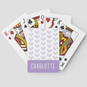 Personalised Tennis Pattern Custom Name Tennis Playing Cards