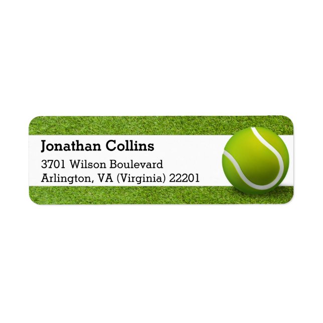 Personalised Tennis Pattern | Sport Label Return Address Label (Front)
