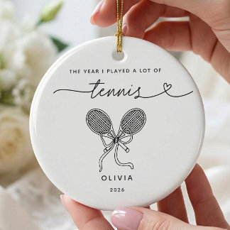 Personalised Tennis Player Christmas Ornament