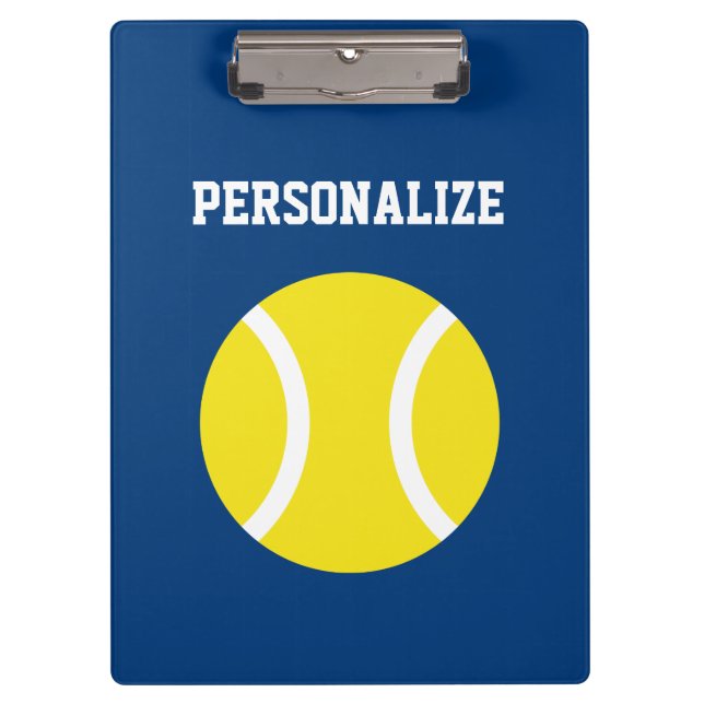 Personalised tennis player coach accessory custom clipboard (Front)
