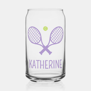 Personalised Tennis Player Custom Name Tennis Can Glass