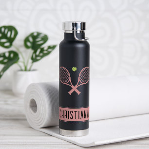 Personalised Tennis Player Custom Name Tennis Water Bottle