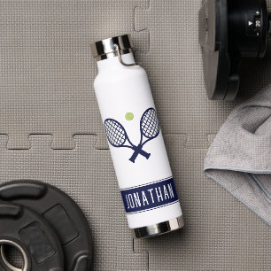 Personalised Tennis Player Custom Name Tennis Water Bottle