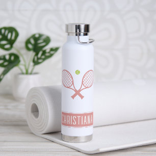 Personalised Tennis Player Custom Name Tennis Water Bottle