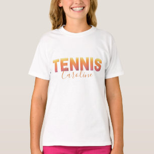 Personalised Tennis Player Girl Custom Name Cool T-Shirt