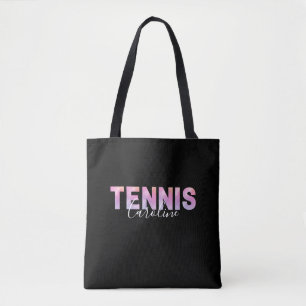 Personalised Tennis Player Girl Custom Name Cute   Tote Bag