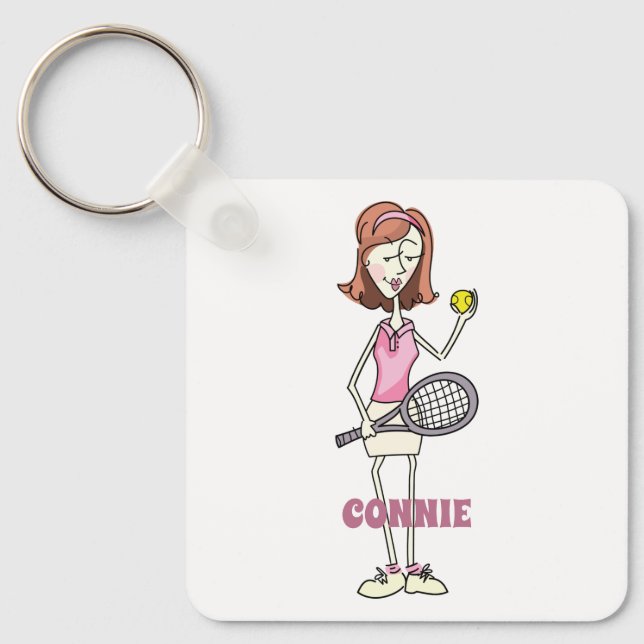 Personalised Tennis Player Key Ring (Front)