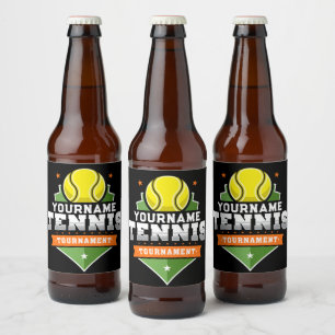 Personalised Tennis Player NAME Varsity Tournament Beer Bottle Label