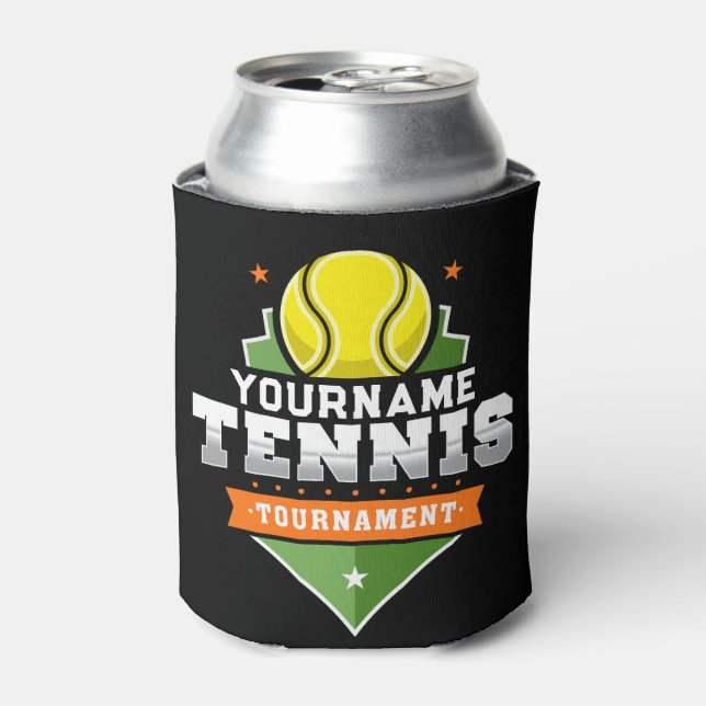 Personalised Tennis Player NAME Varsity Tournament Can Cooler (Can Front)
