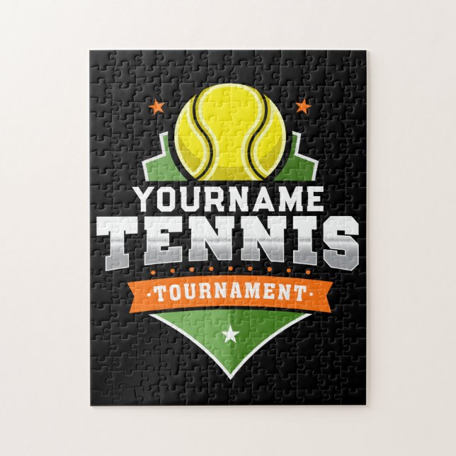 Personalised Tennis Player NAME Varsity Tournament Jigsaw Puzzle (Vertical)