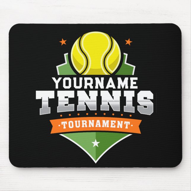 Personalised Tennis Player NAME Varsity Tournament Mouse Pad (Front)
