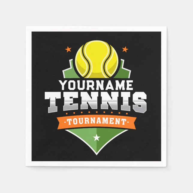 Personalised Tennis Player NAME Varsity Tournament Napkin (Front)