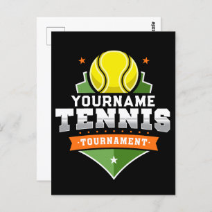 Personalised Tennis Player NAME Varsity Tournament Postcard